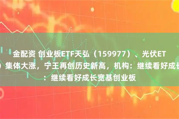 金配资 创业板ETF天弘（159977）、光伏ETF（159857）集体大涨，宁王再创历史新高，机构：继续看好成长宽基创业板